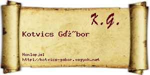 Kotvics Gábor névjegykártya